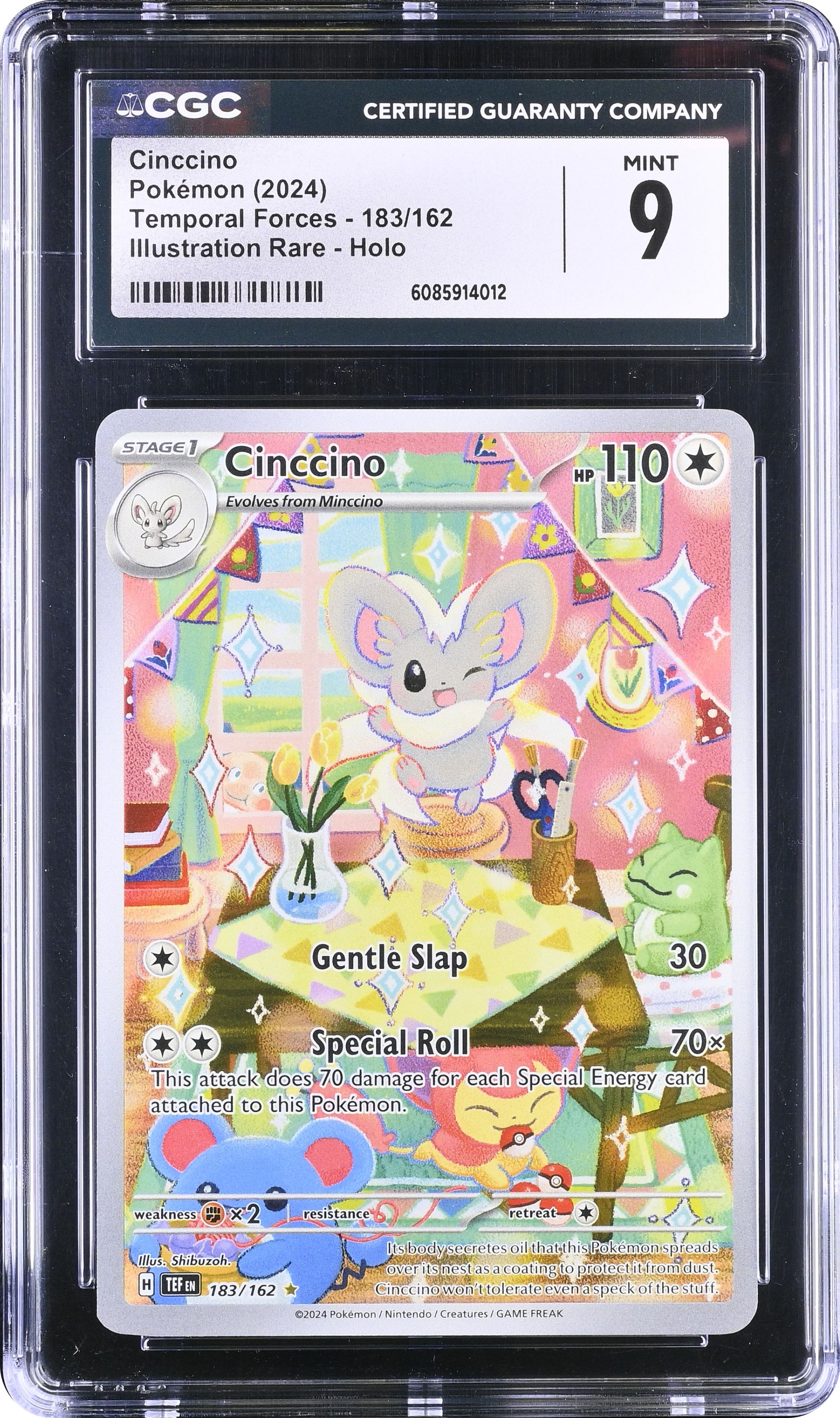 #183 Cinccino Illustration Rare Temporal Forces CGC 9