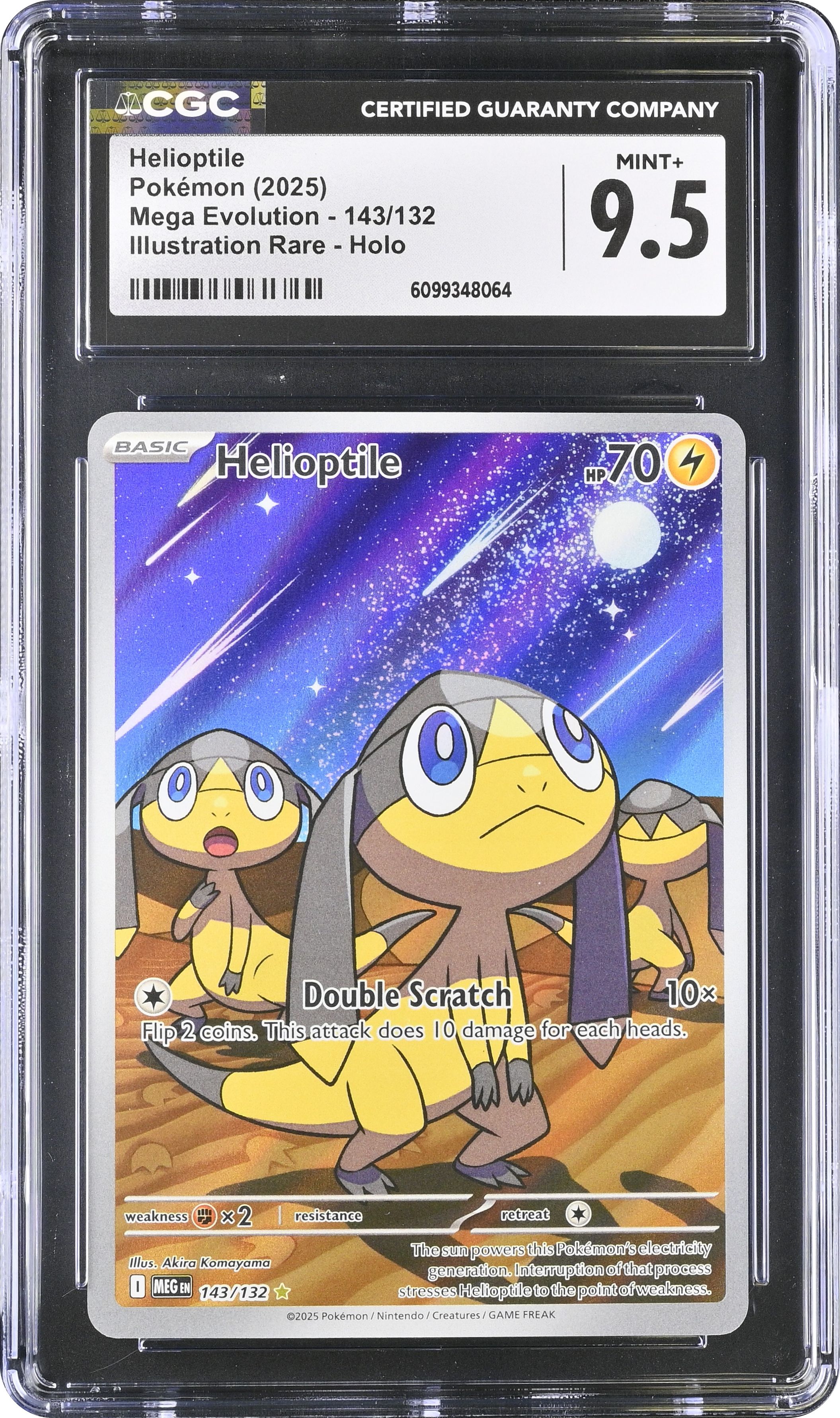 #143 Helioptile Illustration Rare Mega Evolution 143/132 CGC 9.5