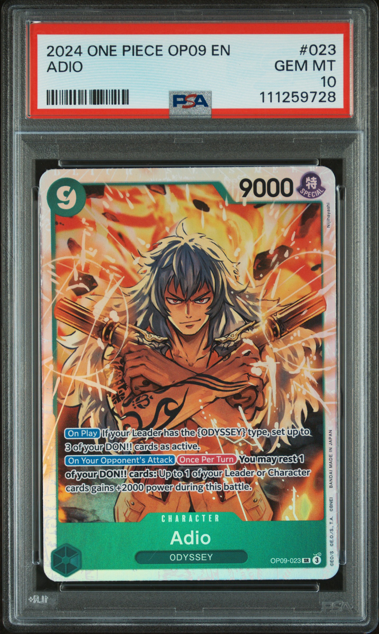 #023 ADIO ONE PIECE OP09 PSA 10
