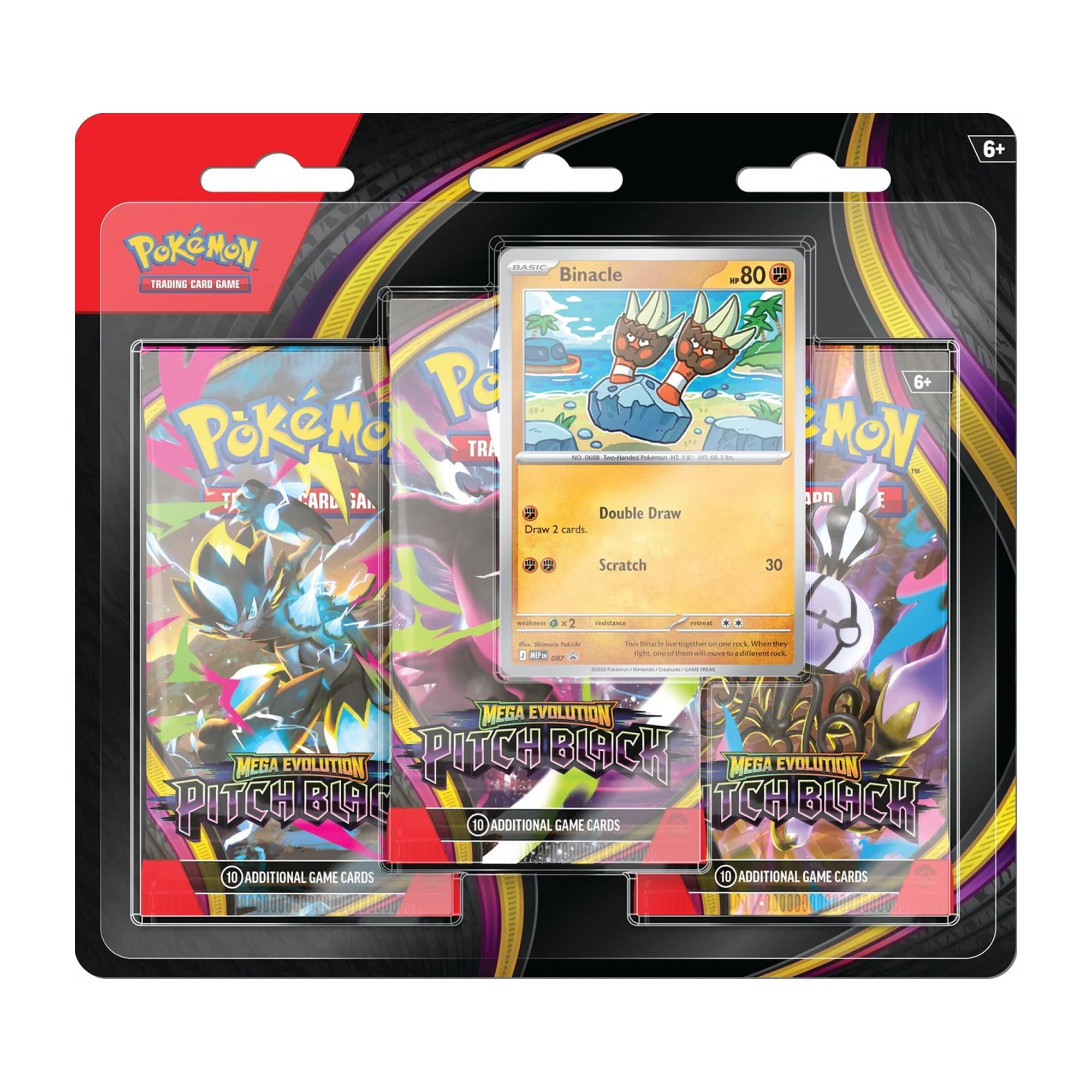 Pokémon Mega Evolution: Pitch Black 3-Pack Blister (Binacle)